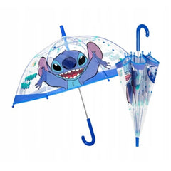 Perletti - Ombrelli - Ombrello Trasparente Disney Lilo & Stitch - 3-6 Anni - Apertura Manuale Sicura