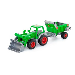 WADER - Farmer-Technic-Tractor-with-Frontloader-and-Trailer - Play-Vehicles