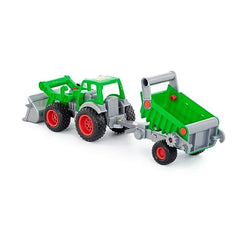 WADER - Farmer-Technic-Tractor-with-Frontloader-and-Trailer - Play-Vehicles