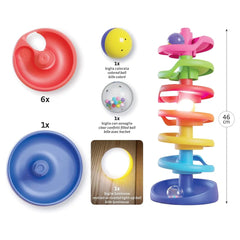 Quercetti - Giochi Prima Infanzia e Neonati - Spiral Tower Brightball - 46 cm - 1+ Anni