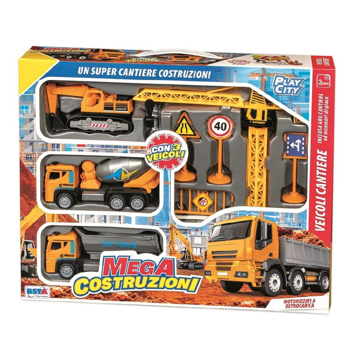 RS Toys - Mega Construction Play City Super Construction Vehicles - Play Vehicles