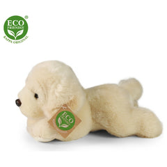 Exclusive eco-friendly plush golden Labrador with a soft texture, centrally placed on a plain white background.