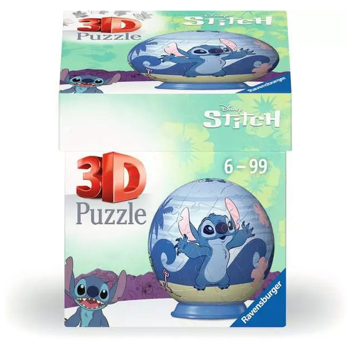 Ravensburger - Palla Puzzle 3D - Disney - Stitch - Figure da Gioco d'Azione