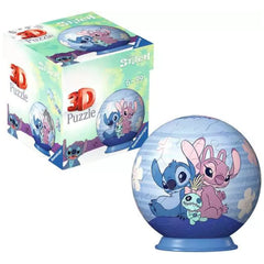 Ravensburger - Palla Puzzle 3D - Disney Stitch Angel - Figure d'Azione Giocattolo