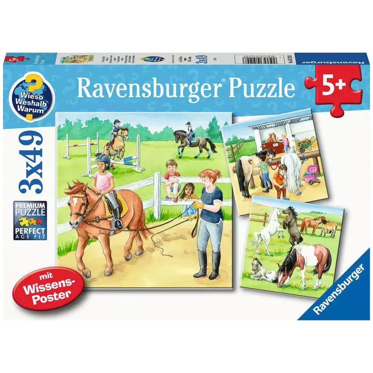 Ravensburger - A Day At The Riding Stables - 3x49 Pieces - Puzzles