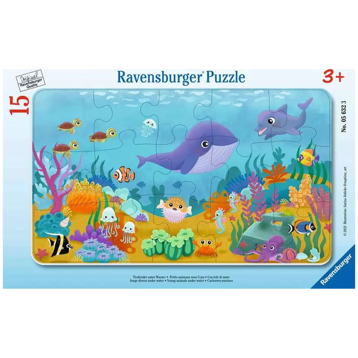 Ravensburger - Animali Sottomarini - 15 Pezzi - Puzzle