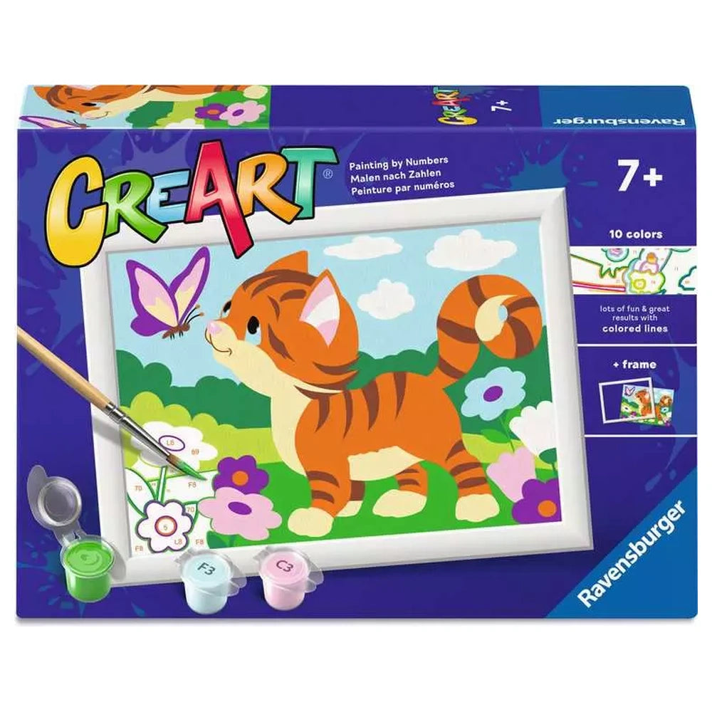 Ravensburger - Arts Crafts - CreArt Curious Kitten Painting Kit - 7 Years - Creativity Development