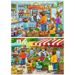 Ravensburger - Andiamo a fare shopping - 2x12 pezzi - Puzzle