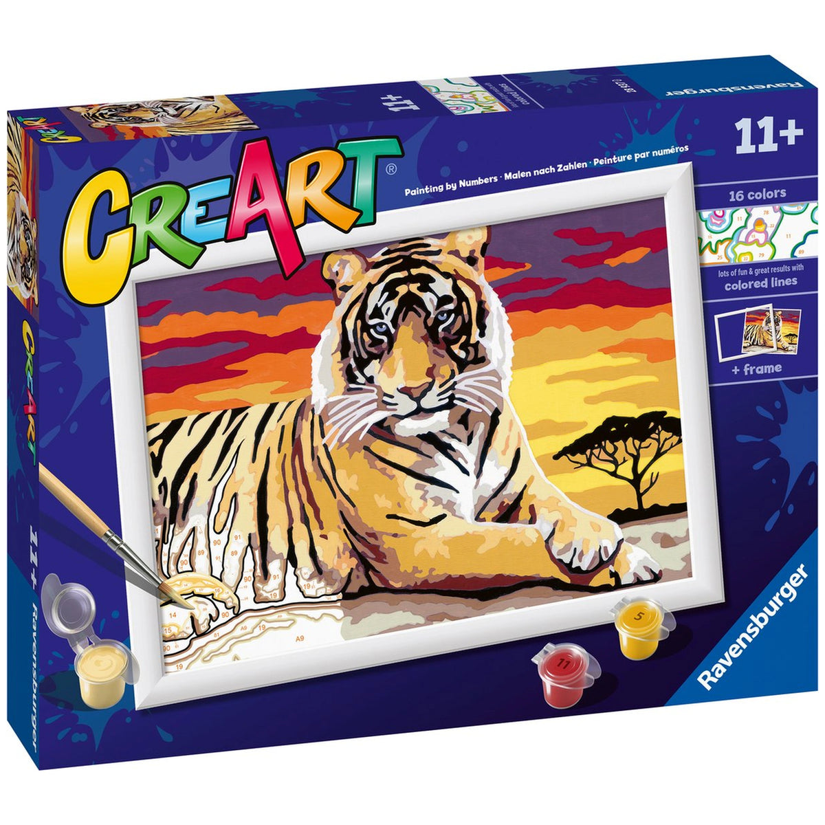 Ravensburger - Creart Tigre Maestoso - Pittura per Numeri - Arti e Mestieri