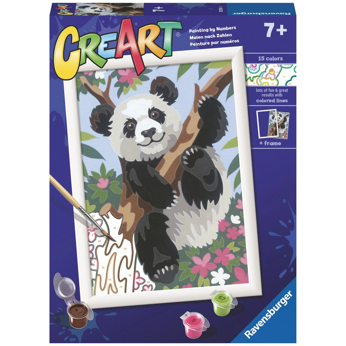 Ravensburger - Creart Panda Giocoso - Pittura per Numeri - Arti e Mestieri