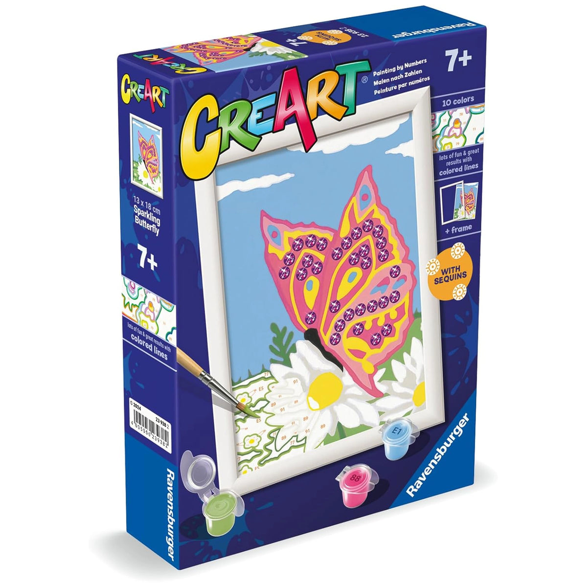 Ravensburger - Creart Farfalle Brillanti - Pittura per Numeri - Arti e Mestieri