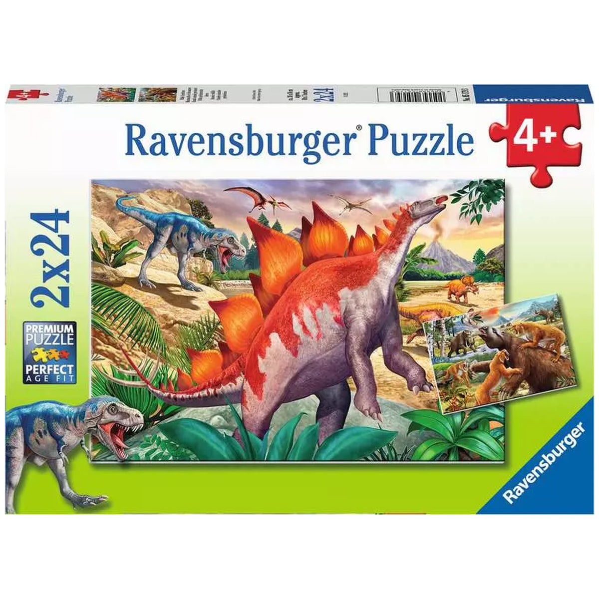 Ravensburger - Dinosauri - Animali Preistorici Selvaggi - 2x24 Pezzi - Puzzle