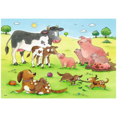 Ravensburger - Famiglie di Animali Felici - 2x12 Pezzi - Puzzle