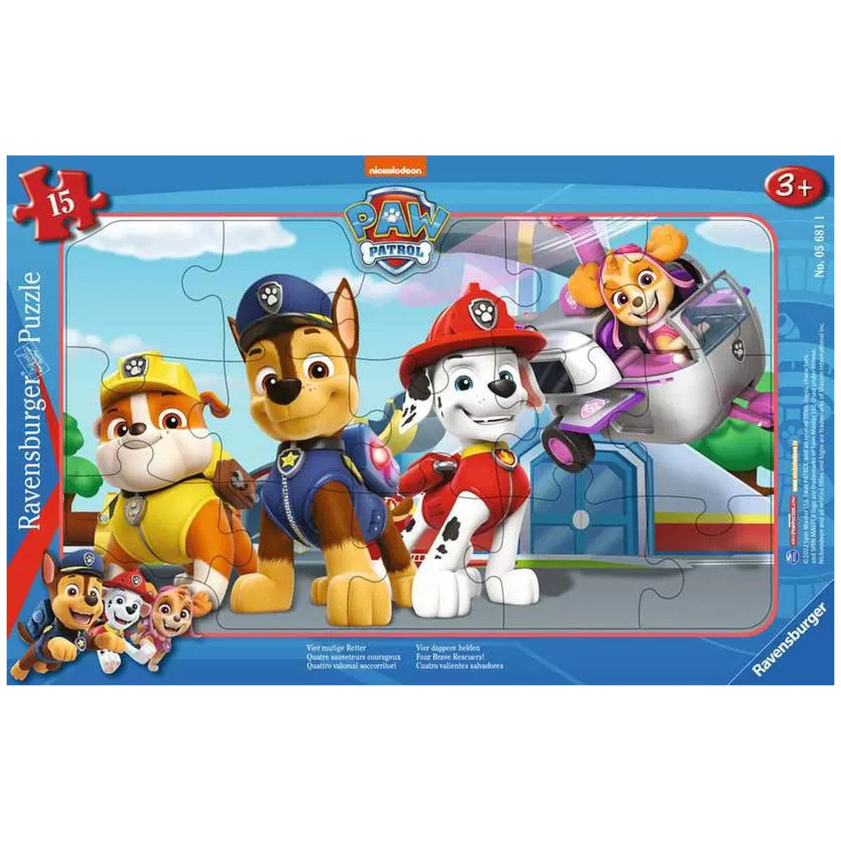 Ravensburger - Paw Patrol - Four Brave Rescuers - 15 Pieces - Puzzles