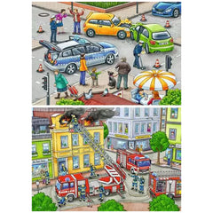 Ravensburger - Traveling With Blue Lights - 2x12 Pieces - Puzzles