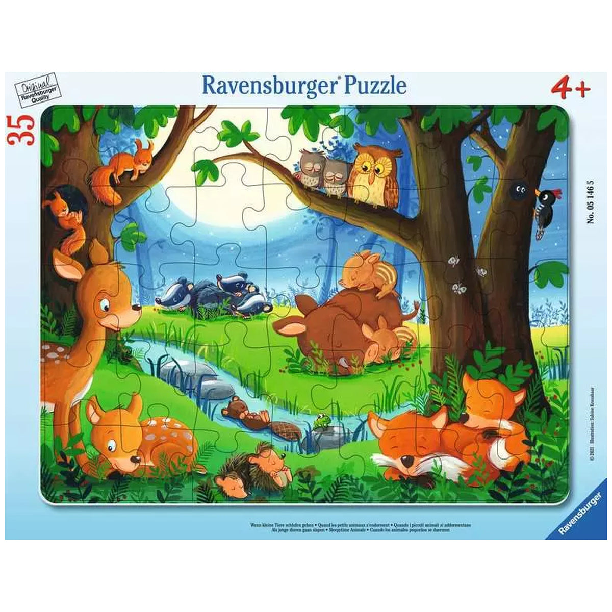 Ravensburger - Quando i piccoli animali vanno a dormire - 35 pezzi - Puzzle