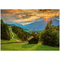 Schmidt Spiele - Sunset sul villaggio montano di Wamberg 1500 pezzi - puzzle