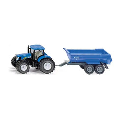 Siku - Veicoli e Macchinine - Trattore New Holland T7070 con Rimorchio - 3 Anni - Metallo resistente