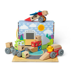 Spin Master - Melissa & Doug Blockables Vehicles Set - Giochi di Ordinamento e Impilamento - 2 Anni - 58100553