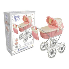Teorema - Bambole - Set di Passeggino di Lusso 2-in-1 - Rosa/Oro - 3+ Anni