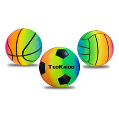 Teorema - Sports Toys - TeoKaido Multi-Sport Rubber Ball - Rainbow - 3+ Yrs