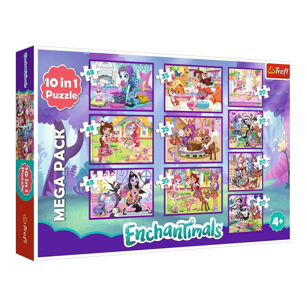 Trefl - 10 Puzzle in 1 - Puzzle - +4 - Avventure Enchantimals - TRF90354