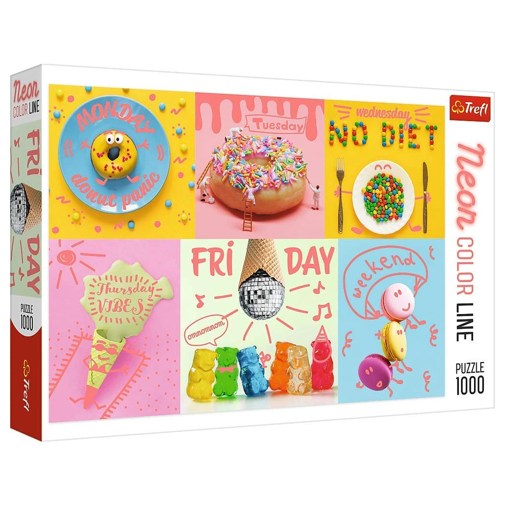 Trefl - Neon Color Line Sweet Week - Puzzle - 14 - TRF10580