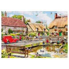 Trefl - 1000 Piece Puzzle - Premium Plus - Tea Time Summer Village - Puzzles Age +14 - TRF10808