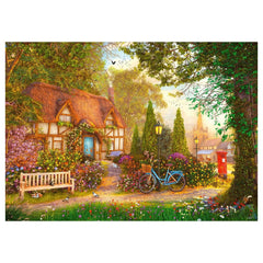 Trefl - Puzzle da 1000 Pezzi - Puzzles - 14+ - Tea Time Cottage con Tetto di Paglia - TRF10803