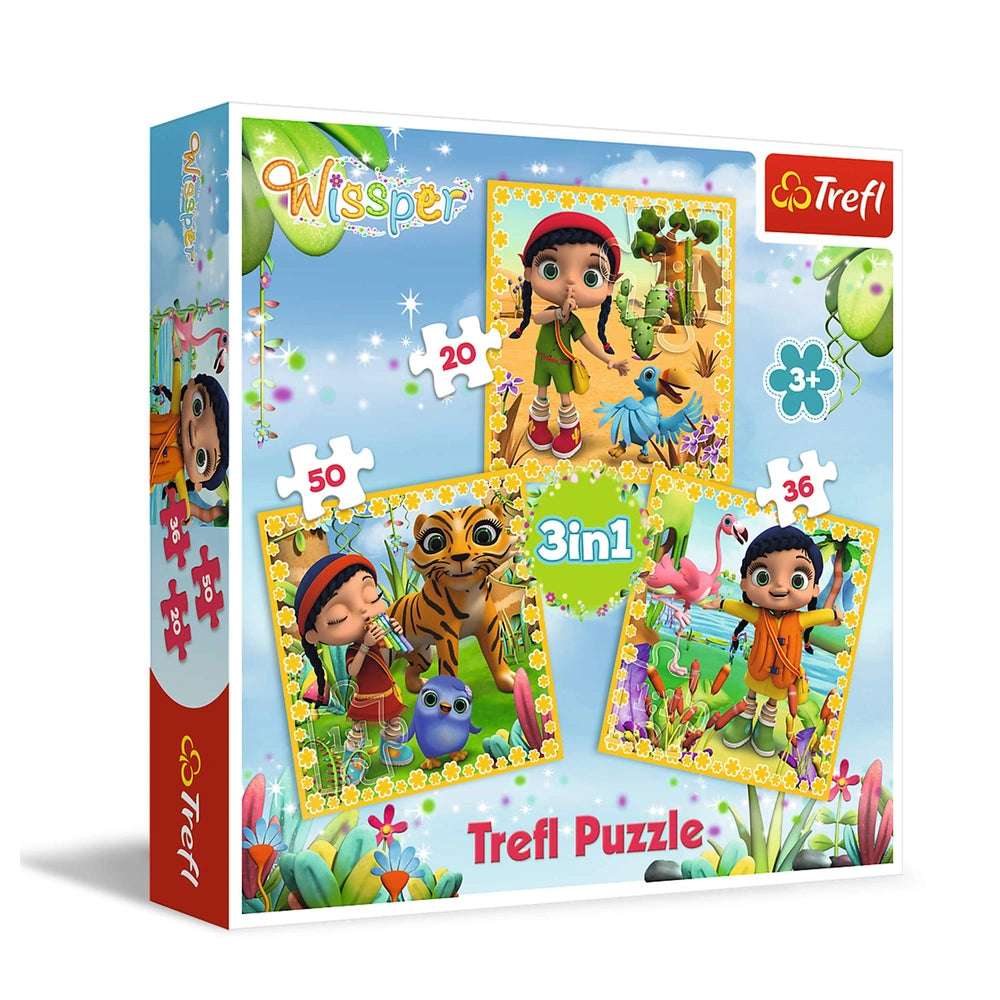 Trefl - 3 Puzzles in 1 - Wissper A Fantastic Journey - Puzzles Age +3 - TRF34834