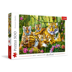 Trefl - Puzzle da 500 Pezzi - Famiglia di Tigri - 10+ - TRF37350