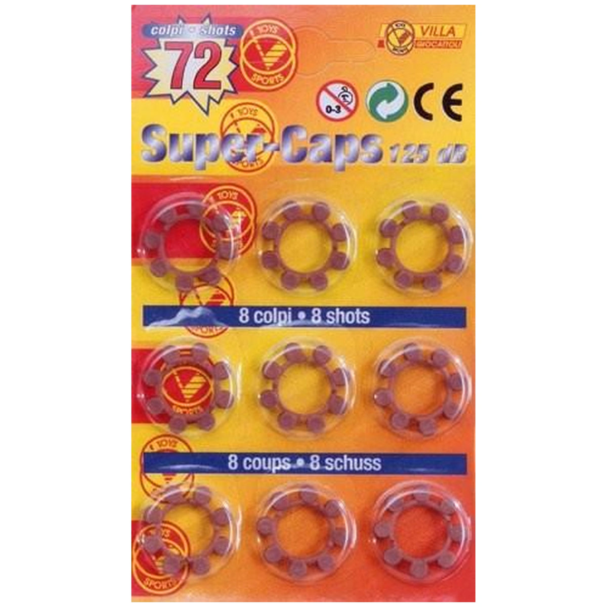 Villa - Super-Caps-Blister-8-Shots-125-dB - Giocattoli-Armi-Gadget