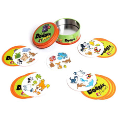 ASMODEE Dobble Kids card game packaging features vibrant cartoon animal illustrations, suitable for children ages 6 and up.