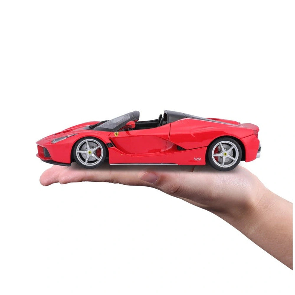 BBurago Ferrari La Ferrari Aperta 1:24 model in shiny red with a convertible top and detailed silver components.