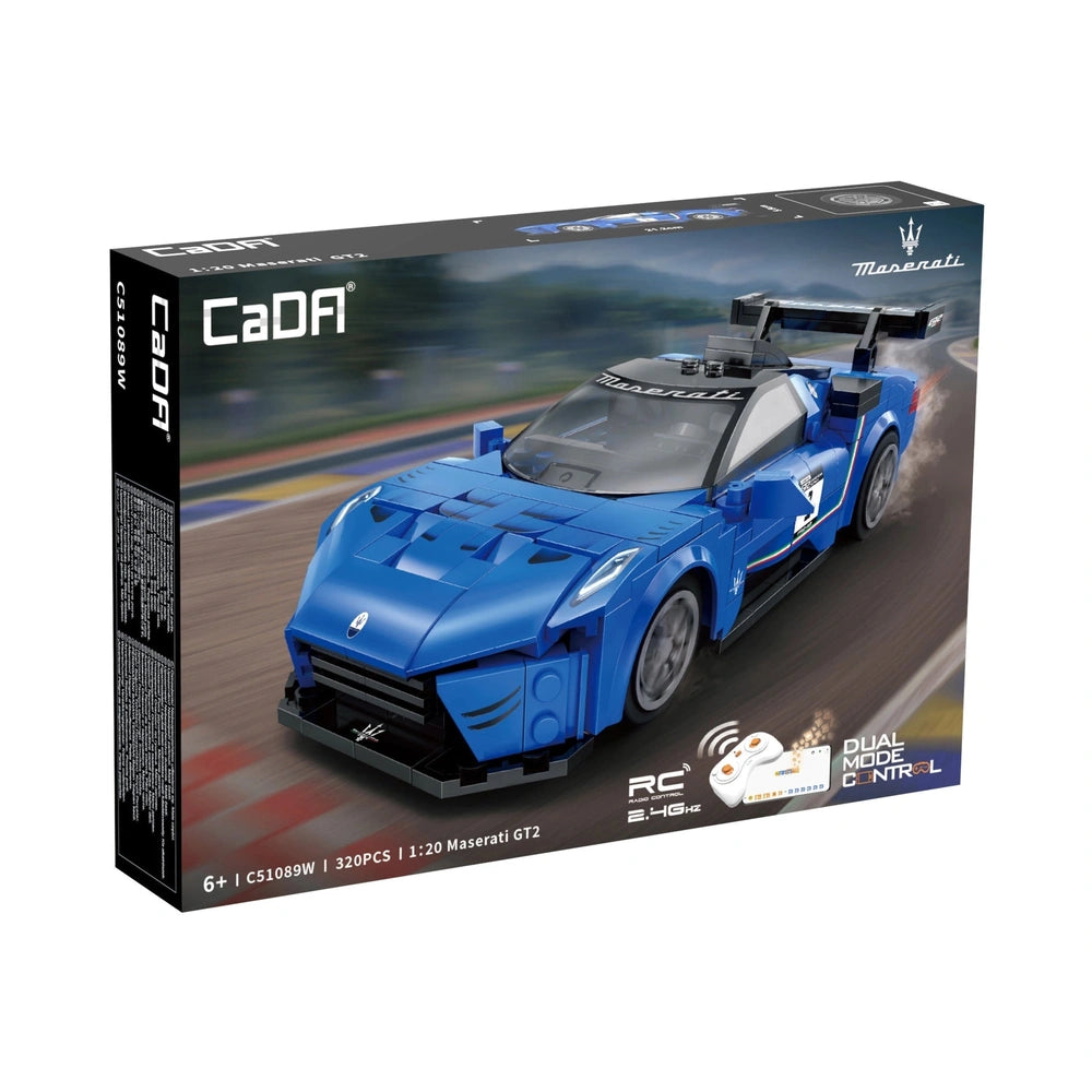 CaDA Blade Maserati GT2 dual mode controller construction set packaging with glossy cardboard, transparent window, and blue s