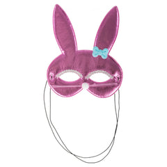 Carnival Toys - Maschera di Stoffa a Forma di Coniglio Rosa Metallico per Divertenti Travestimenti e Gioco Immaginativo - Professioni Finte e Gioco di Ruolo