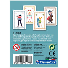 Clementoni - 10 Giochi di Carte Memory Famiglie - Edizione Italiana
