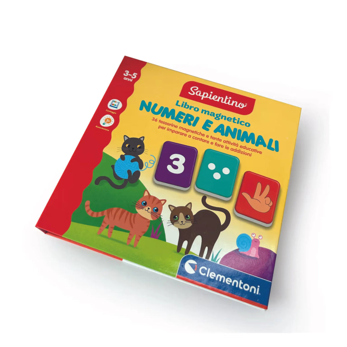 Clementoni - Libro Magnetico dei Numeri e degli Animali - Giocattoli Educativi