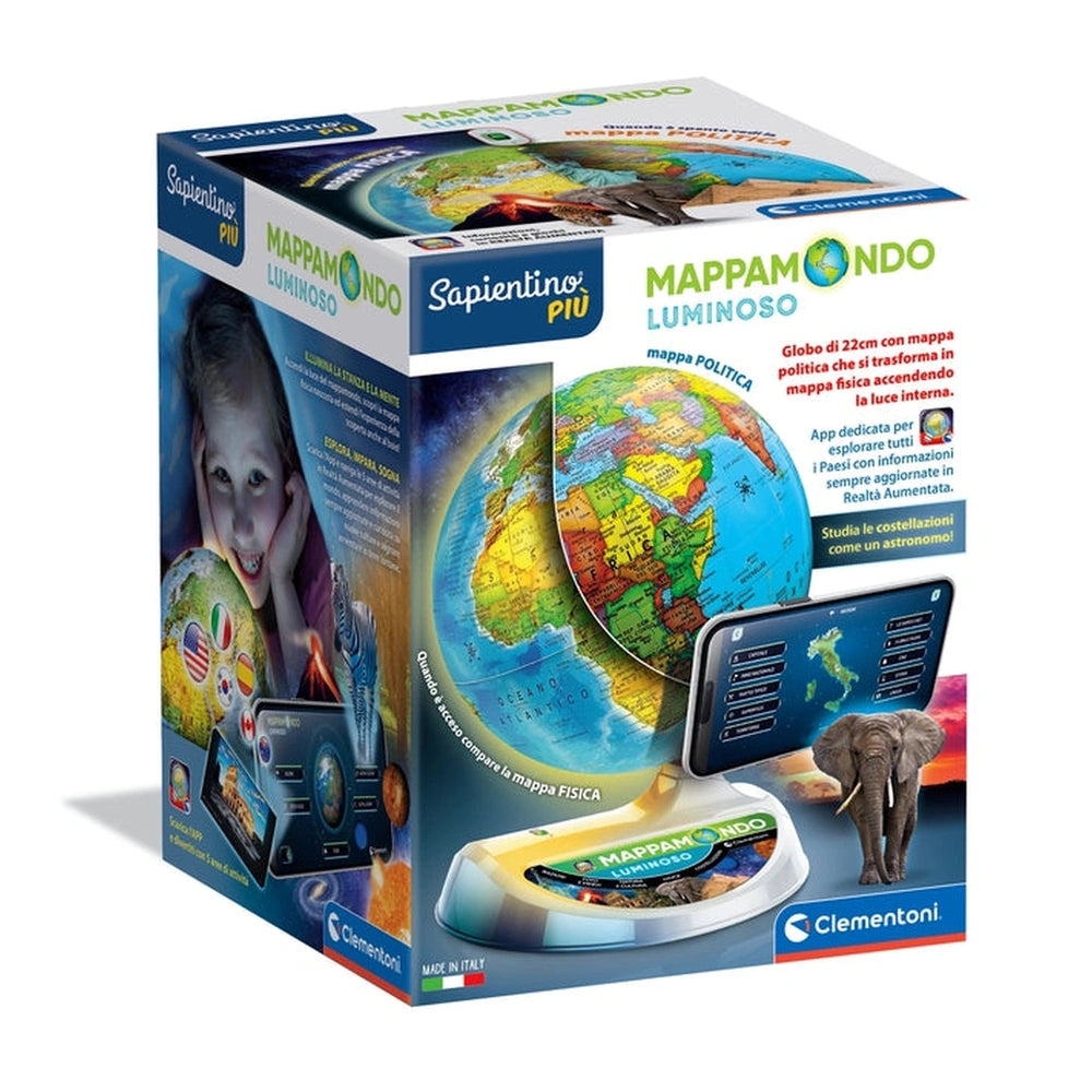 Clementoni - Mappamondo Luminoso Giocattoli Educativi - Edizione Italiana