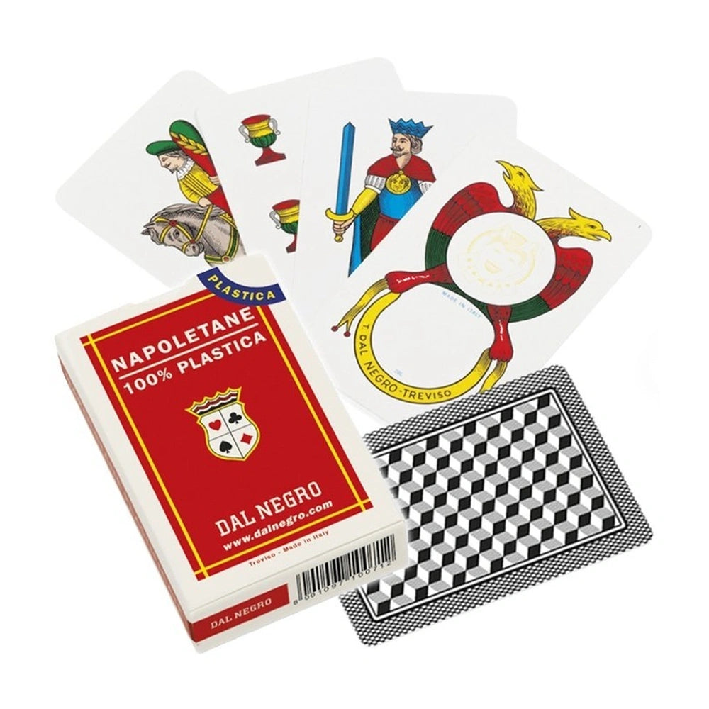 Dal Negro Neapolitan Pro Cards N.82 in a glossy red case featuring white text, yellow logo, and various graphics.