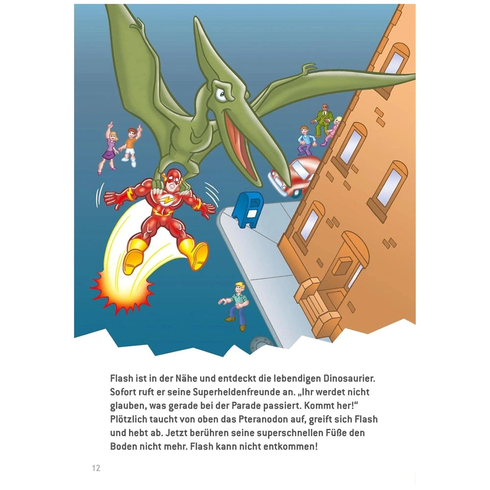 DC Superheroes Super Strong 5 Minute Stories Book featuring three costumed characters on a blue background, standing on a sid