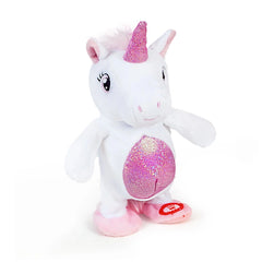 Ripetix Unicorn Plush 20 cm features a soft white body, pink belly, glossy pink horn and tail, with black eyes and pink hoove