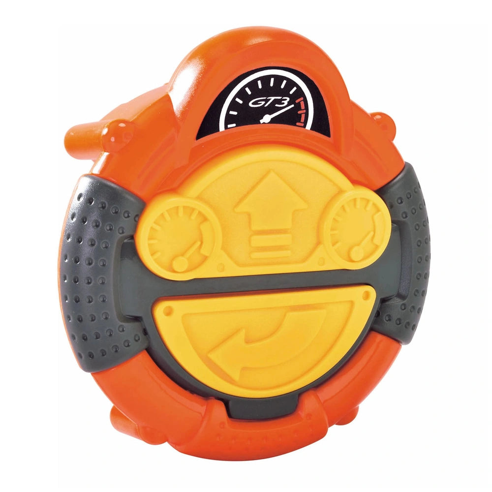 Dickie - Abc Remote Controlled Icc Porsche 911 GT3 in bright orange with yellow center, featuring black buttons and labels.