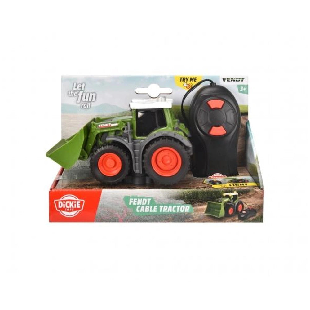 ickie - Fendt Remote Controlled Tractor packaging features a clear plastic window and bold green and white text on a white ba