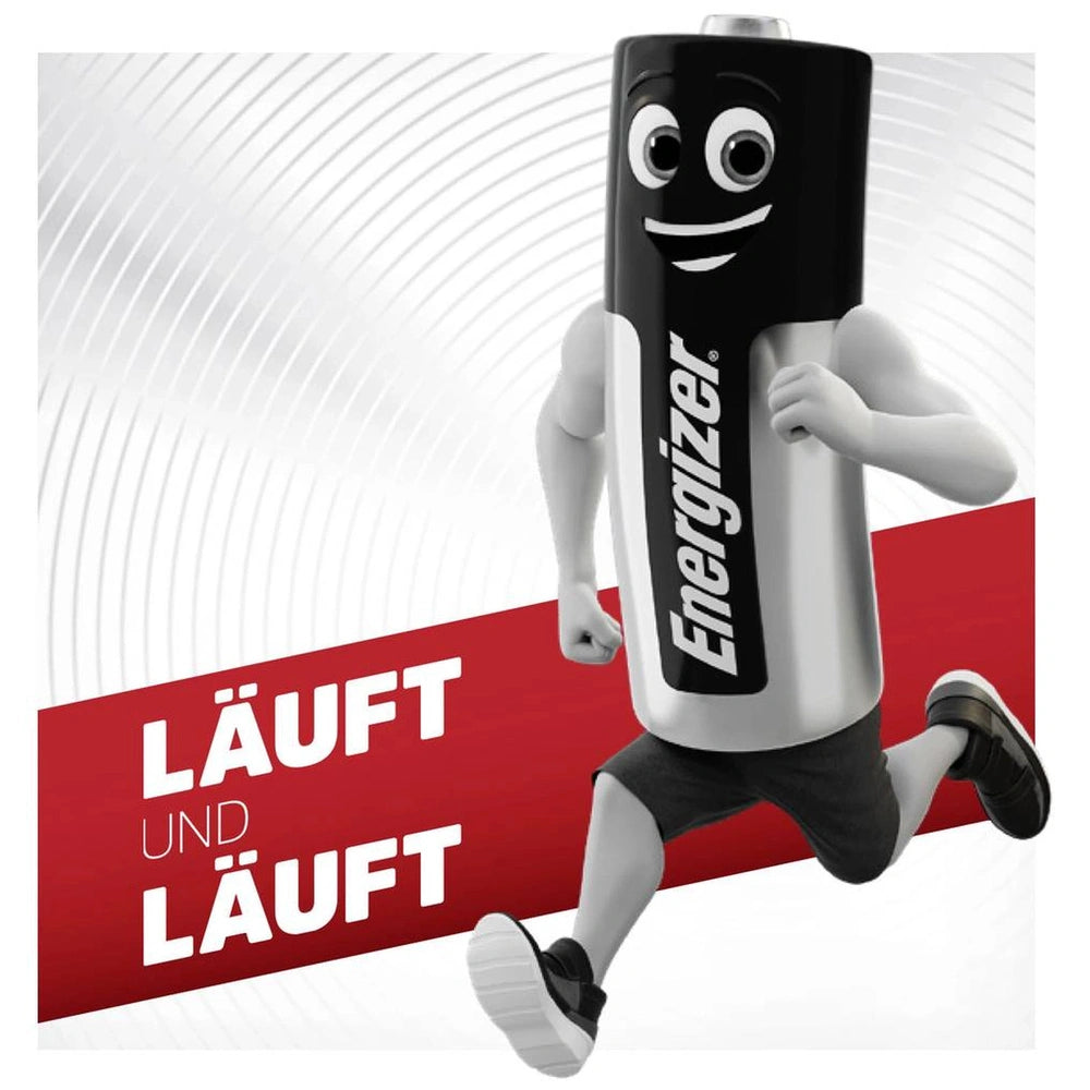 Energizer CR 2025 battery features a glossy black and white design with a smiling face, red stripe, and playful limbs.