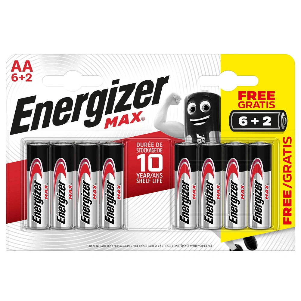 Energizer Max Aa Style 6+2 Free
