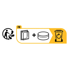 EULENSPIEGEL Clown Makeup Set features a yellow line with black text "FR" and icons of a person and trash can on a white back