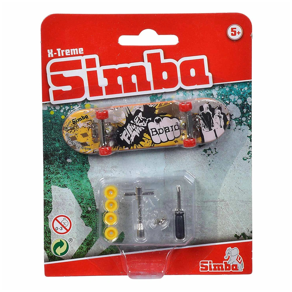 Finger skateboard X-Treme Color in vibrant packaging with accessories and age recommendation for 5+, featuring colorful desig