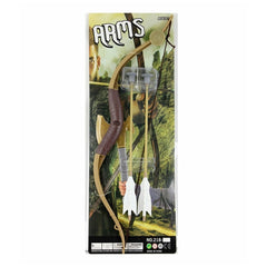 Ginmar bow and arrow set featuring a brown wooden bow and two white plastic suction cup arrows, marked "No. 218" and "Ages 9+