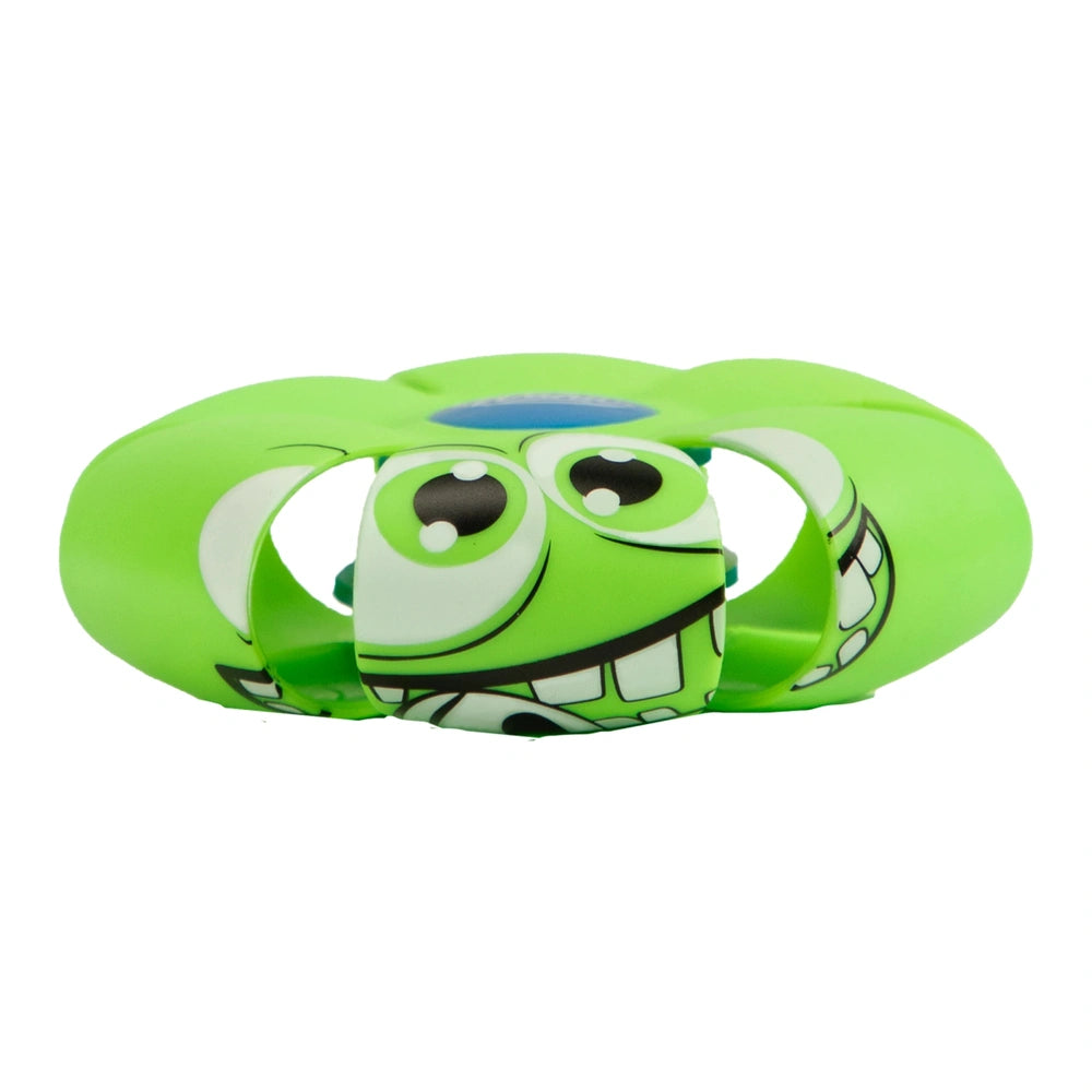 Goliath Wahu Kamuolys Phlat Ball Mini Monsters features a green monster with a face, arms, legs, and playful design.